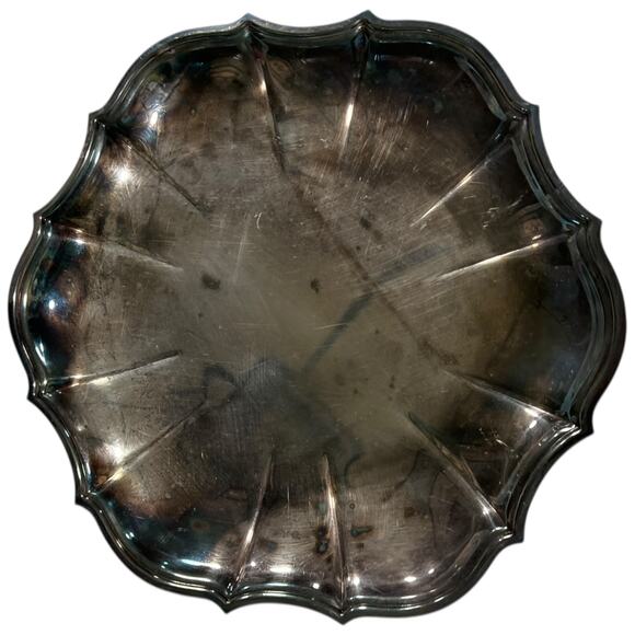 Vintage Chippendale International Silver Co Plated Serving Tray Platter - Picture 11 of 13